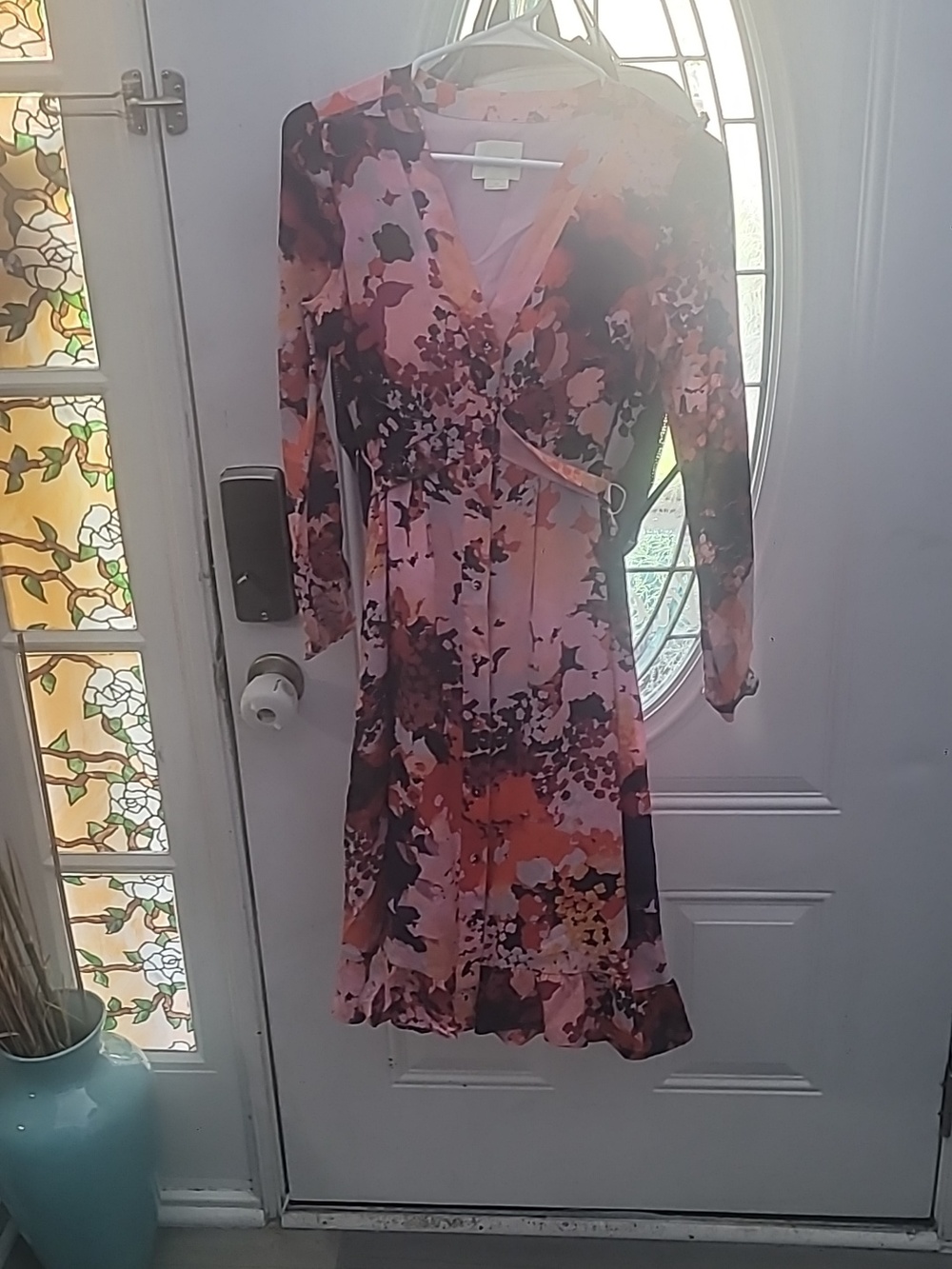 Anthroplogie Maeve Pink 100% Silk Printed Floral Midi Dress Size 00 (XS/S) - Picture 3 of 3